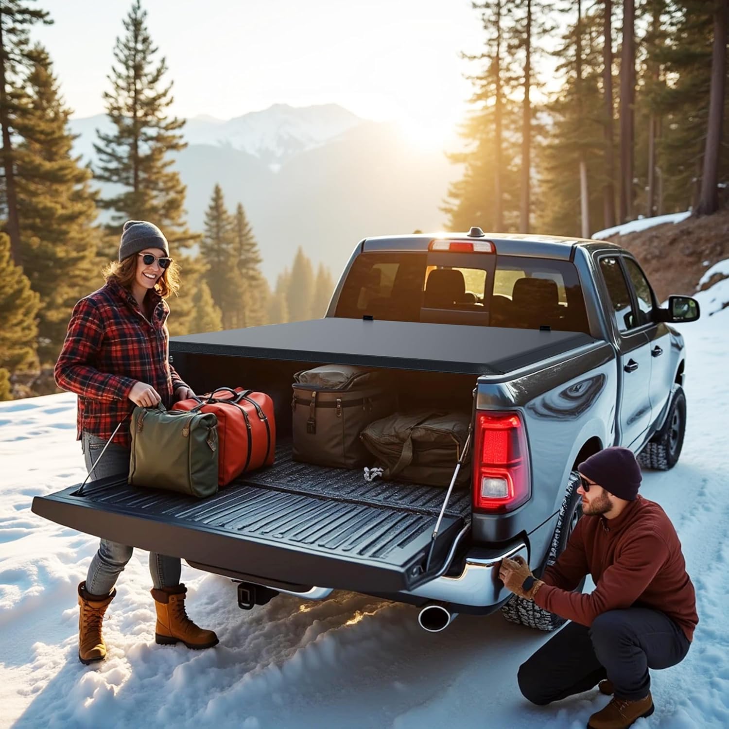 5.5 Ft Hard Bed [Fits 2015-2026 Ford F-150] Hard Quad Fold Truck Bed Tonneau Cover