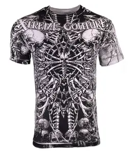 Xtreme Couture By Affliction Men's T-Shirt CATACOMBS White Crewneck Cotton