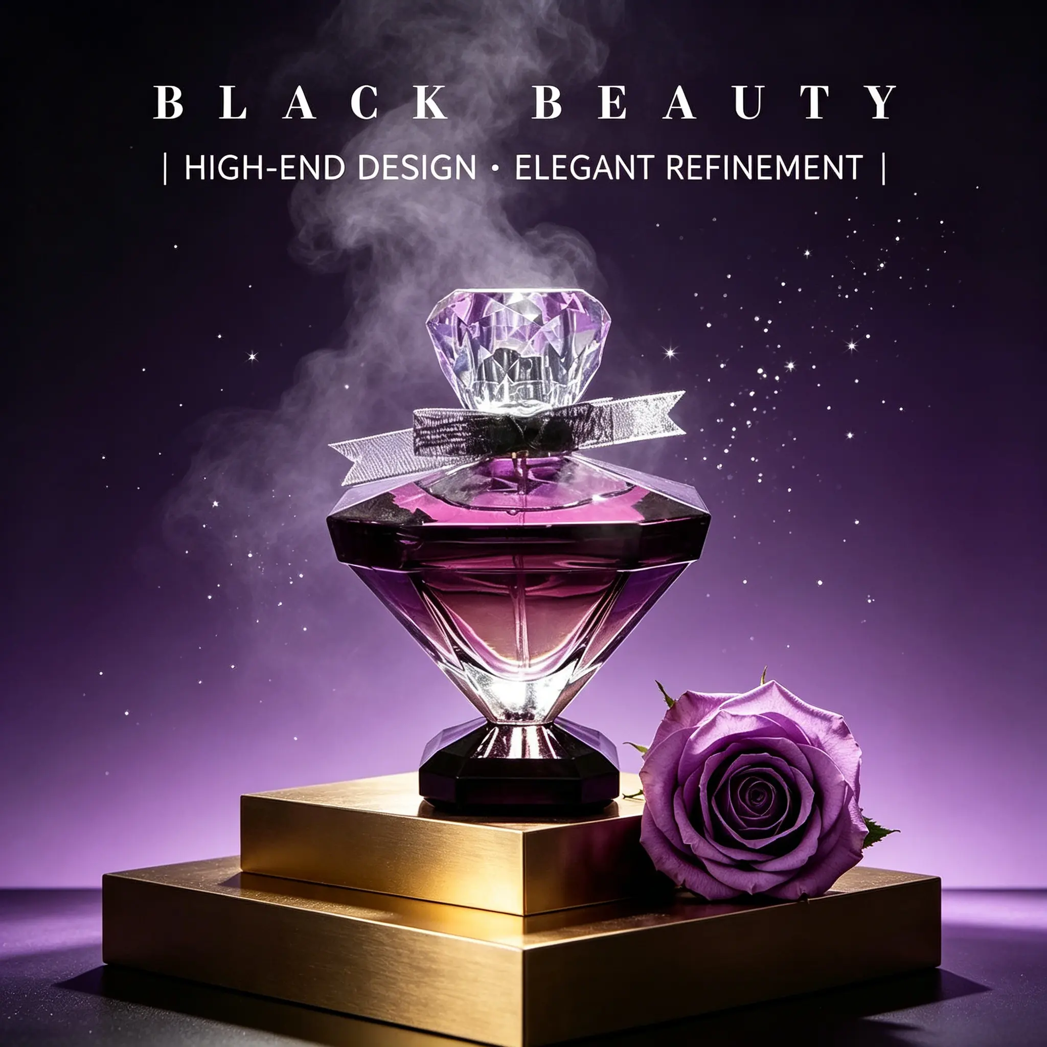 Women's Eau de Parfum, Soft Floral and Berry Scent with Blackberry, Peony & Vanilla, Long-Lasting Wear in Purple Crystal Diamond Bottle