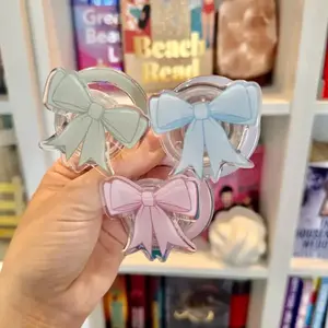 Pastel Bow Magnetic Phone Grip, Coquette Ribbon MagSafe Phone Holder, Cute Acrylic Phone Stand, Kindle & E-Reader Accessory, Gift for Her