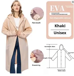 Hooded Sporty Raincoat - Windproof High Quality EVA - Thickened Full-Body Adult Rain Jacket - Semi-Translucent Design - for Outdoor Cycling, Hiking, Running - Lightweight & Portable - Outdoor Rain Protection | Fullbody Raincoat | Windproof EVA tiktokshops