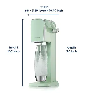 SodaStream Art Mint Limited Edition Sparkling Water Maker with CO2 and Carbonating Bottle