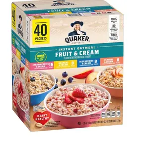 Instant Oatmeal, Fruit & Cream Mix, 40 ct. Instant Oatmeal, Fruit & Cream Mix, 40 ct.
