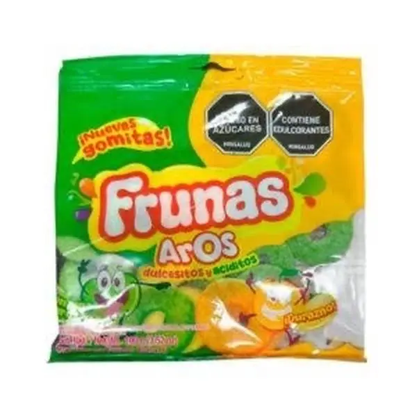 Frunas Gummy Rings - Green Apple and Peach Sweet and Sour Flavor 3.52oz