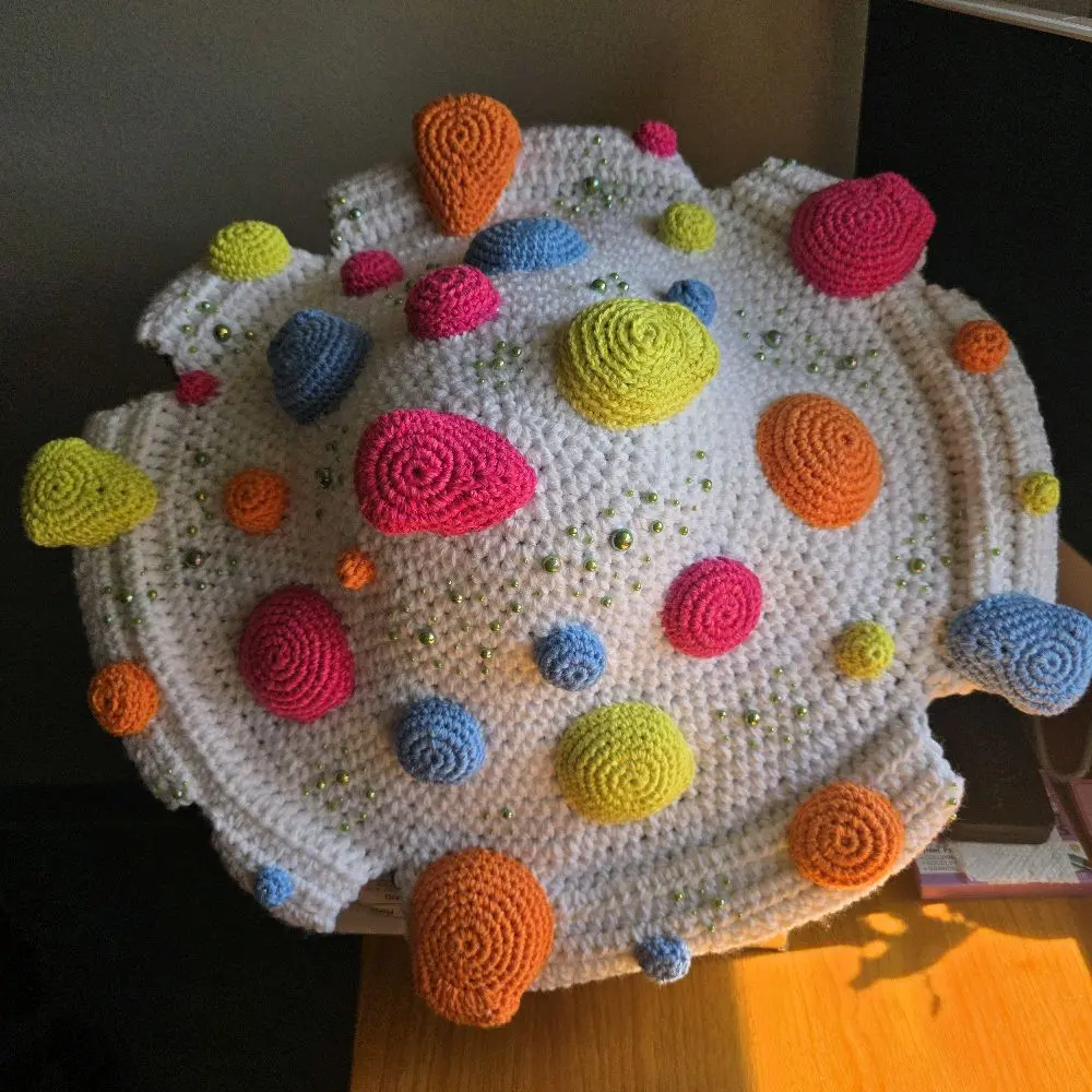 Handmade Crochet Bleeding Tooth Mushroom Hat
