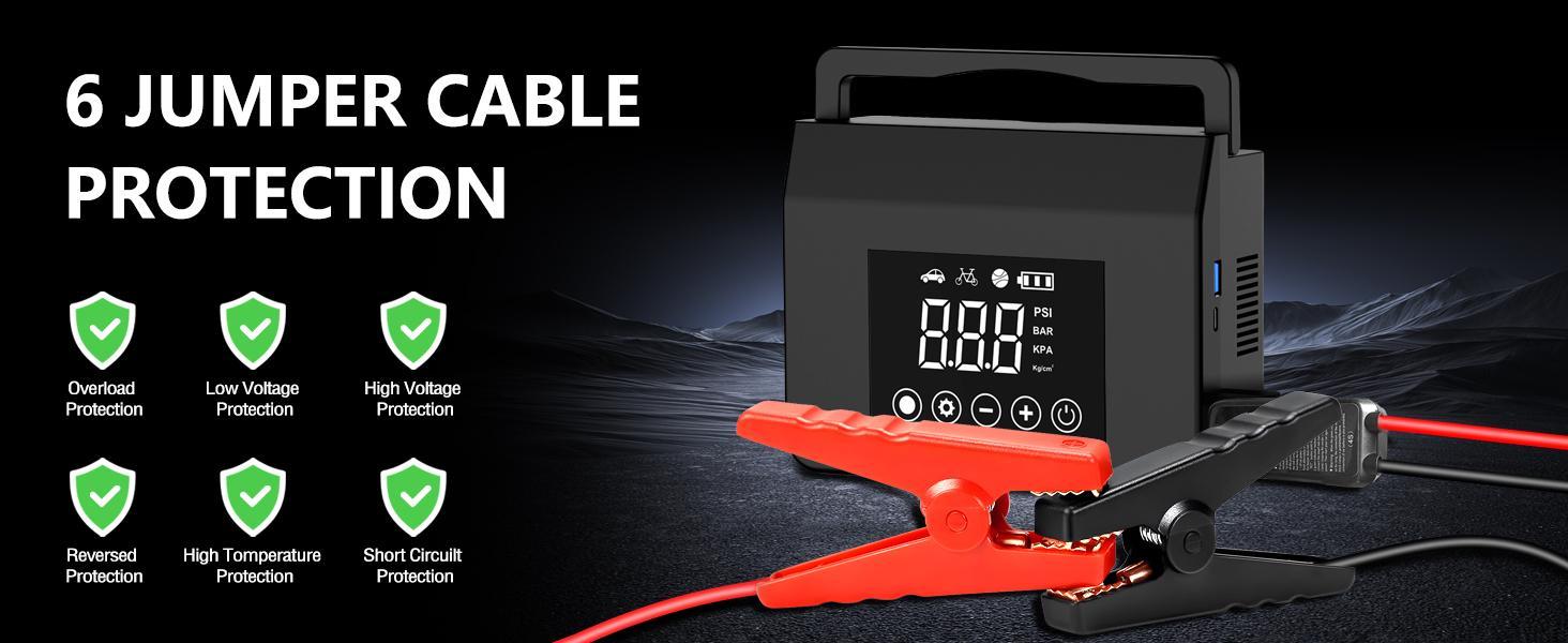 【Hieha】2026 Winter Savior – 4000A Car Jump Starter & Jump Starter with 150PSI Tire Inflator, 15000mAh Power Bank & LED Light, Reliable in -20°F, Compatible with Most Cars, Trucks (ALL Gas/8.0L Diesel), Automotive Convenience for Winter Driving