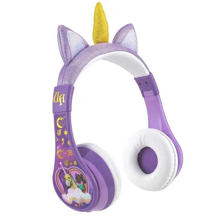 Unicorn Academy Kids' Bluetooth Headphones - Stereo Sound Headset Device, Adjustable, Foldable, Rechargeable, Detachable Charging Cable, Usb, Movies