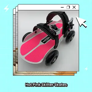 Hot Pink Strap-on Skitter Skate - Wearable Roller Skates for Shoes - Adjustable Unisex Street Skates for Indoor/Outdoor Skating