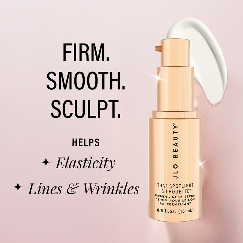 JLO BEAUTY That Spotlight Silhouette Firming Neck Serum - 50ml Single Item, Hydrating Peptide Moisturizer with Hyaluronic Acid & Anti-Wrinkle Peptides, Lightweight Essence for All Skin Types, Luxury Selfcare Neck Care, Restore, Smooth Skin Routine from JLo Beauty