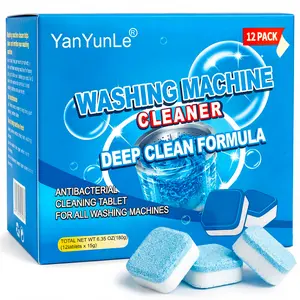 Washing Machine Cleaner for Pet OwnersWashing Machine Cleaner Descaler 12 Pack - Deep Cleaning Tablets For HE Front Loader Top Load Washer Deodorizer, Inside Drum And Laundry Seal