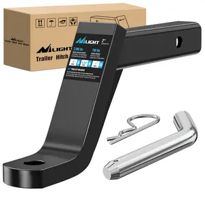 Nilight Trailer Hitch Ball Mount with 5/8" Hitch Pin Clip Fits 2 Inch Receiver Square 7500 lbs 6" Drop 4-3/4” Rise 1” Hole Gloss Black Powder Coat Outdoor dealsforyoudays