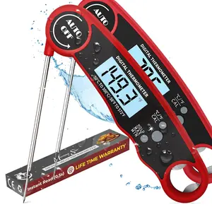 2-Pack BBQ Thermometer with Bottle Opener, Waterproof for Cooking Grilling Baking, Instant Read Food Thermometer