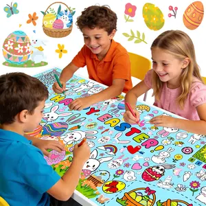 Giant Coloring Easter Tablecloth/Poster-Easter Crafts for Kids-31 x 72 Inches Jumbo Paper Coloring Banner Gifts for Kids Activities Games Toys Party Decorations Classroom Decor #SummerVibes