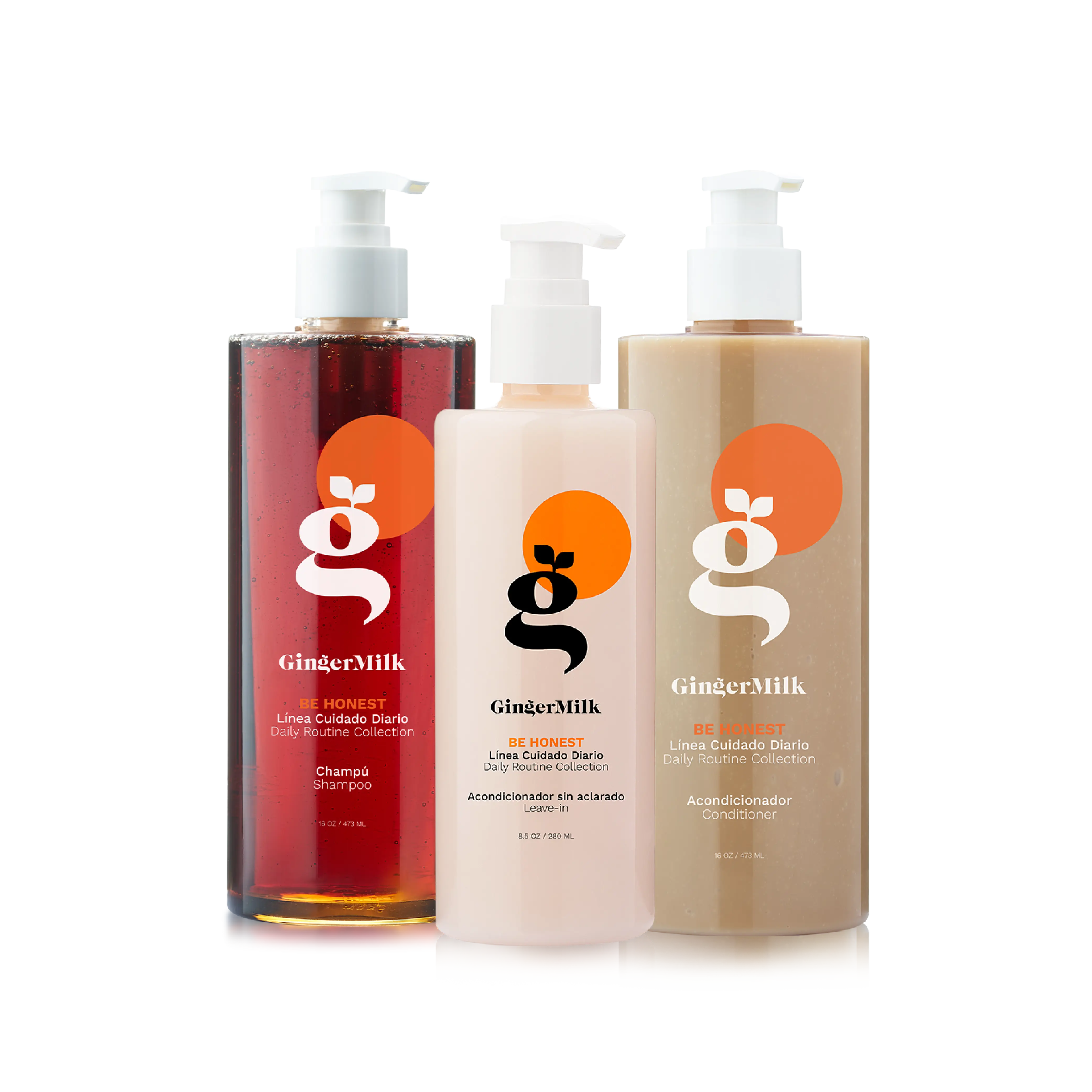 Be Honest Oily Hair Kit | Shampoo + Conditioner + Leave-In | Balancing & Hydrating Care for Oily Scalp & Combination Hair | Ginger Milk