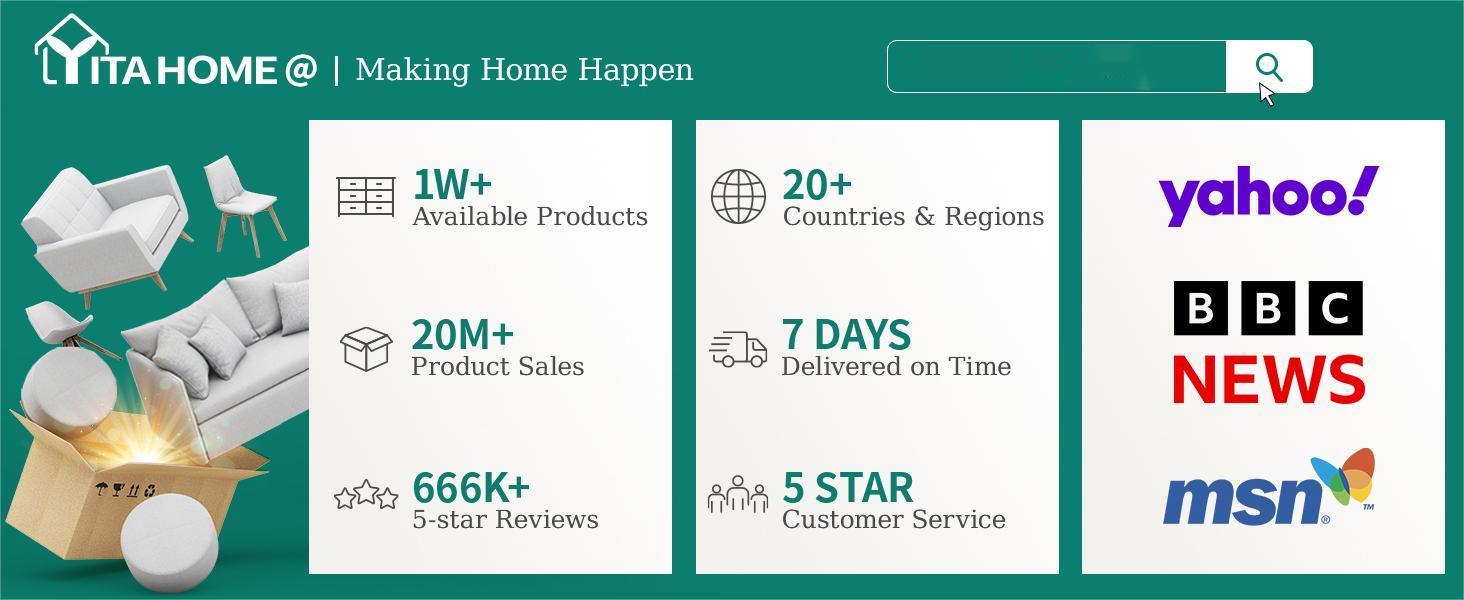 Yitahome Storage Shelf - 5 and 6 Tiers Open Bookshelf for Home Office, Living Room, Bedroom, Study Room, Open Display Storage Rack Shelves for Kitchen, Holder Organizer for Books and Movies