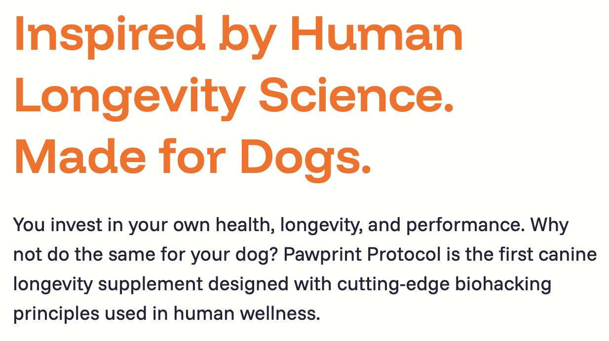 Dog Longevity Supplement | Pawprint Protocol NAD+ Liquid Drops for Senior Dogs Hind Leg & Energy Support