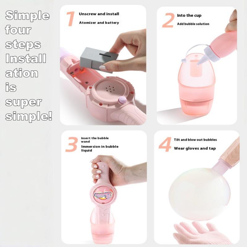 Fog Bubble Machine, Rechargeable Automatic Electric Smoke Bubble Machine, Magic Smoke Bubble Maker, Colorful Lights & Music, Bubble Fog Game for Parties, Beaches, Summer