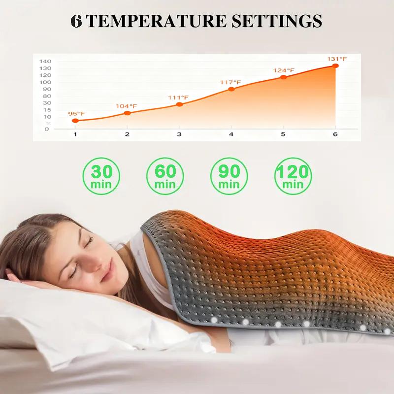 KINGTE Extra-Large Electric Heating Pad (40x20in) - 6 Heat Levels, 4 Timers, 131°F Quick Heating, Machine Washable, for Back/Neck/Shoulders, Menstrual Relief, Women's Gifts Including Mother's Day & Mom Presents, Mothers Day Gift, Gifts For Women