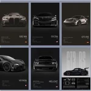 Modern car poster, men's popular supercar wall art, office decoration, home decoration, G82 M4 GT3 RS, Hellcat, Veyron, FXX K high-resolution wall art poster, stylish poster, suitable for living room and bedroom decoration, office wall mural.