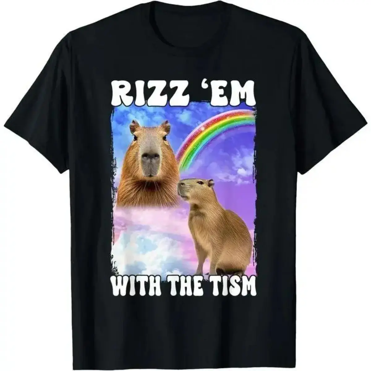 Unisex Rizz 'Em With The 'Tism Internet Meme T-Shirt Graphic Short Sleeve T-Shirt