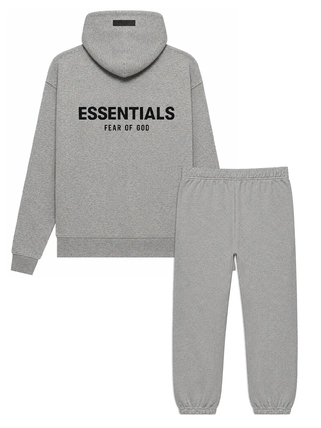 (One Set) Fear Of God Essential Dark Oatmeal Hoodie and Pants Set Men Or Women Everyday wear