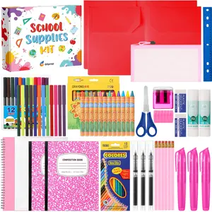 39 Pcs Back to School Supplies Kit, Include Pencils Scissors Ruler Eraser Crayon Sharpener Notebook Pencil Case Folder Notebook for Teachers & Kids - Supplies kit for Girls & Boys