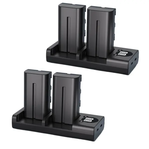 JYJZPB Sony NP-F550 Battery & Charger Set for Sony CCD-RV100 Cameras 7.4V 2500mAh 21.3Wh Dual Slot Charger with CH1 CH2 Slots