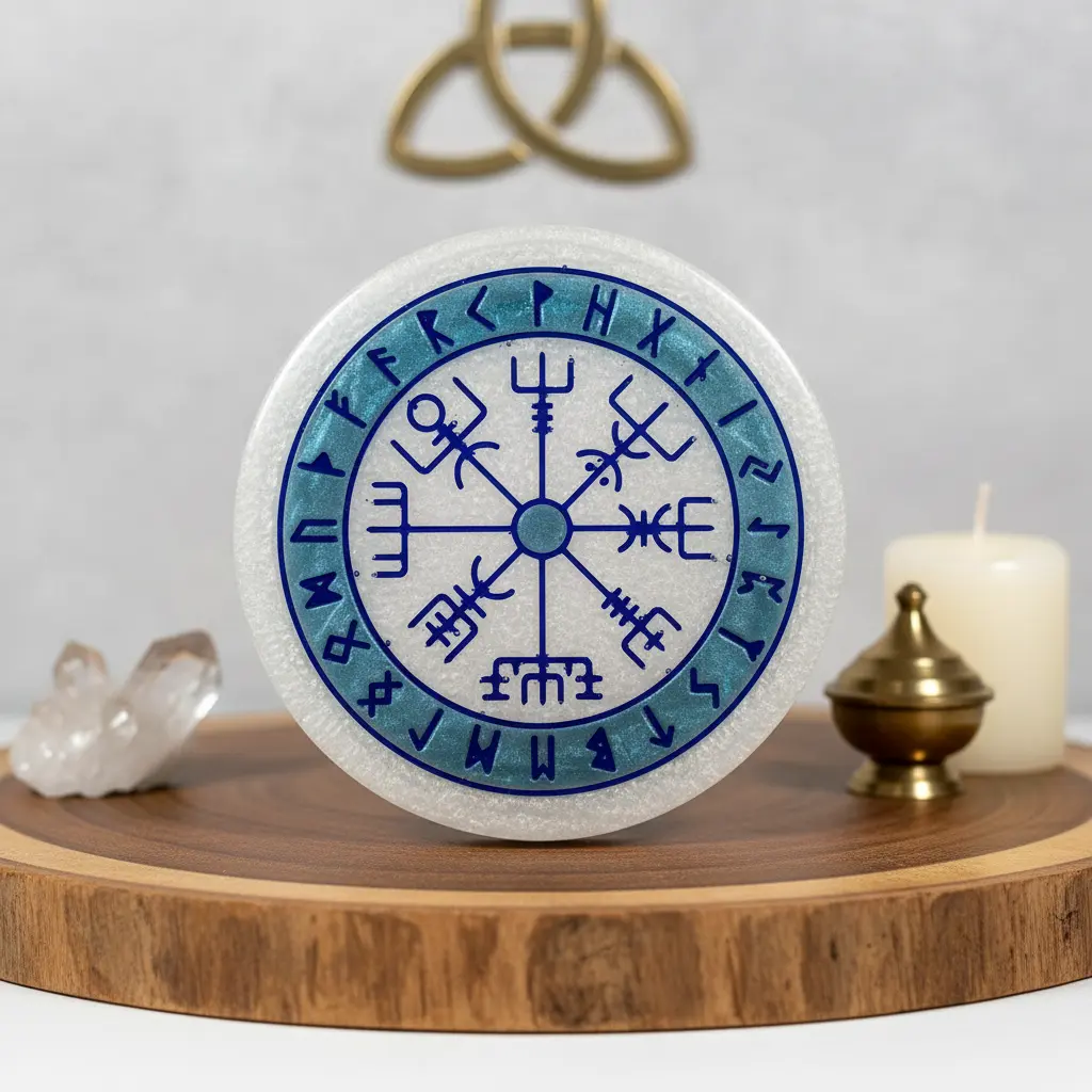 Vegvisir (Norse Compass) Altar Plate (White)