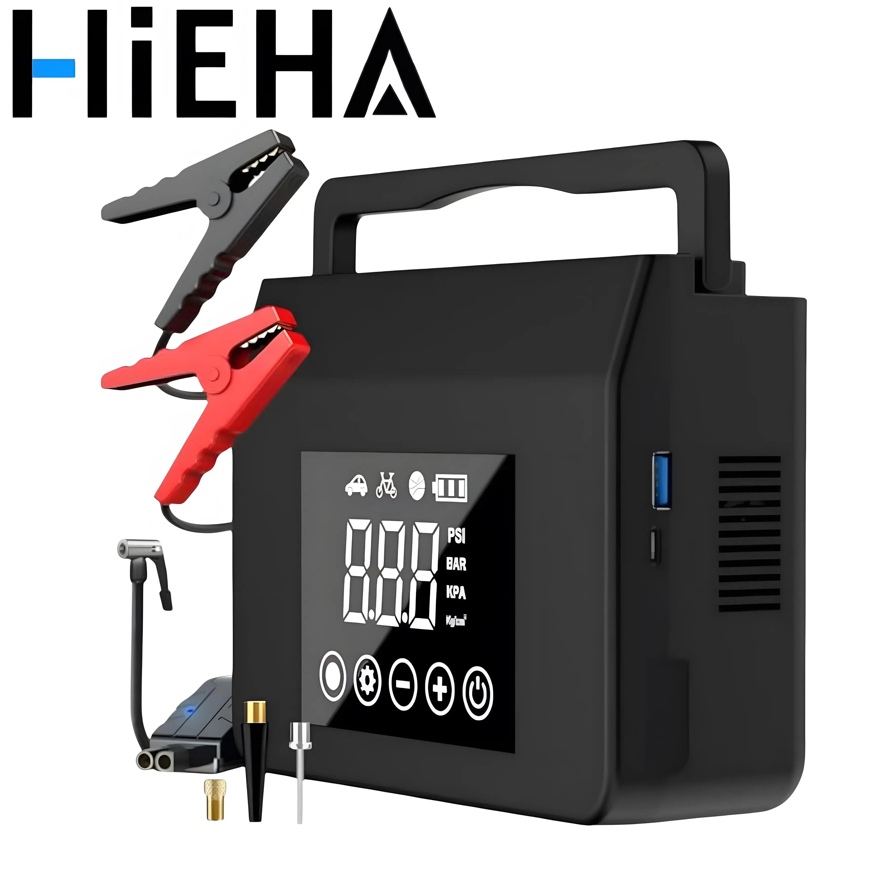 【Hieha】2026 All-Season Savior – 4000A Car Jump Starter with 150PSI Tire Inflator, 15000mAh Power Bank & LED Light, Reliable in -20°F, Compatible with Most Cars & Trucks, For All Driving Situations