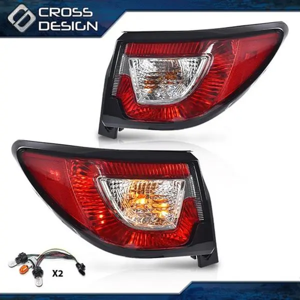 CROSSDESIGN Red LED Tail Lights - 1 Pair Tail Lights with Bulbs, Durable High-Quality LH Driver Side & RH Assemblies, Vehicle Specific Fit Lighting Parts, Factory Direct Car Mod Accessories for 2013-2017 Chevy Traverse LS, LT, LTZ