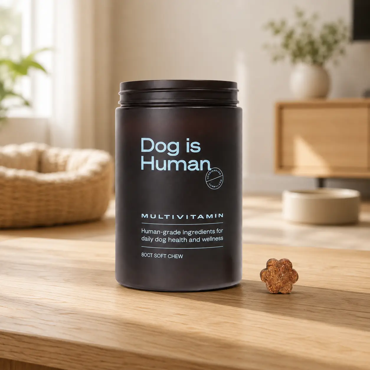 Dog is Human Multivitamin Chicken‑Flavor Soft Chews Daily Health Supplement for All Breeds Dogs