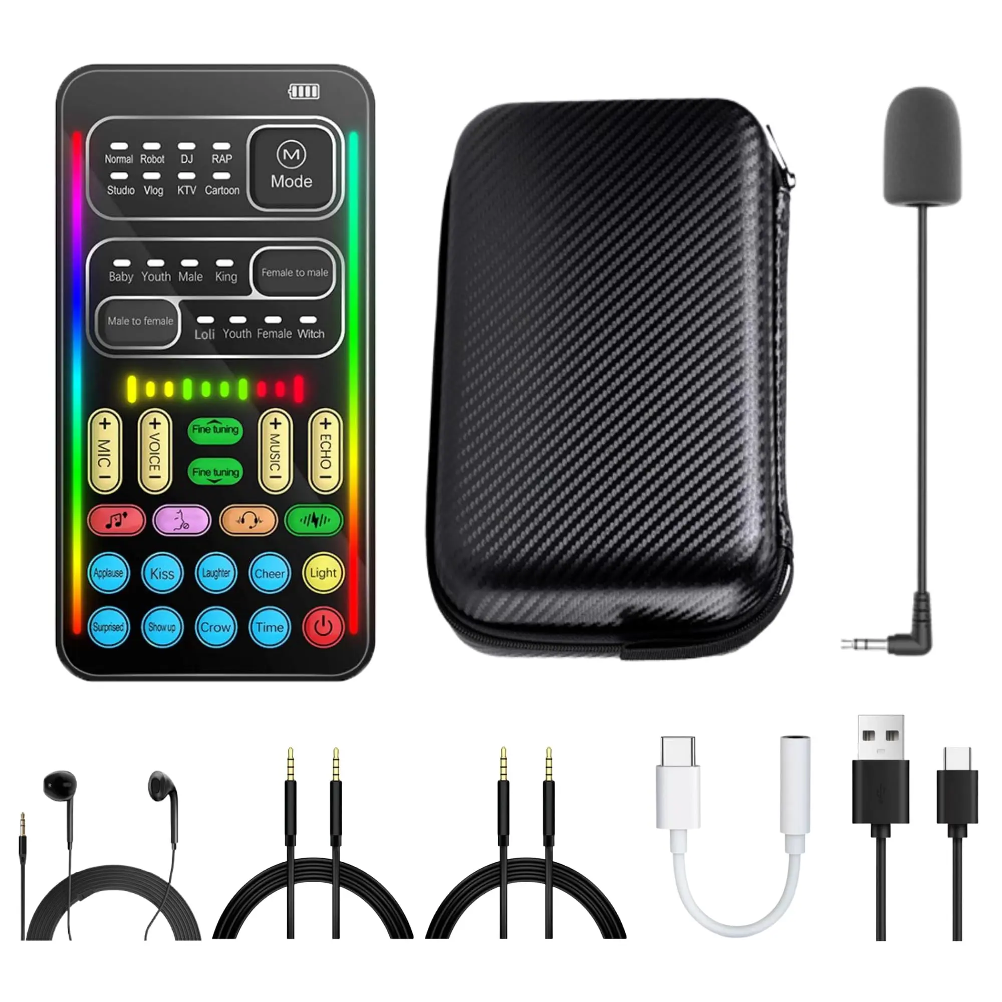 i9 Sound Card Live Streaming Kit Portable Handheld Microphone Voice Converter Compatible with Apple, Android, PS4/PS5/Xbox/PC #SummerVibes