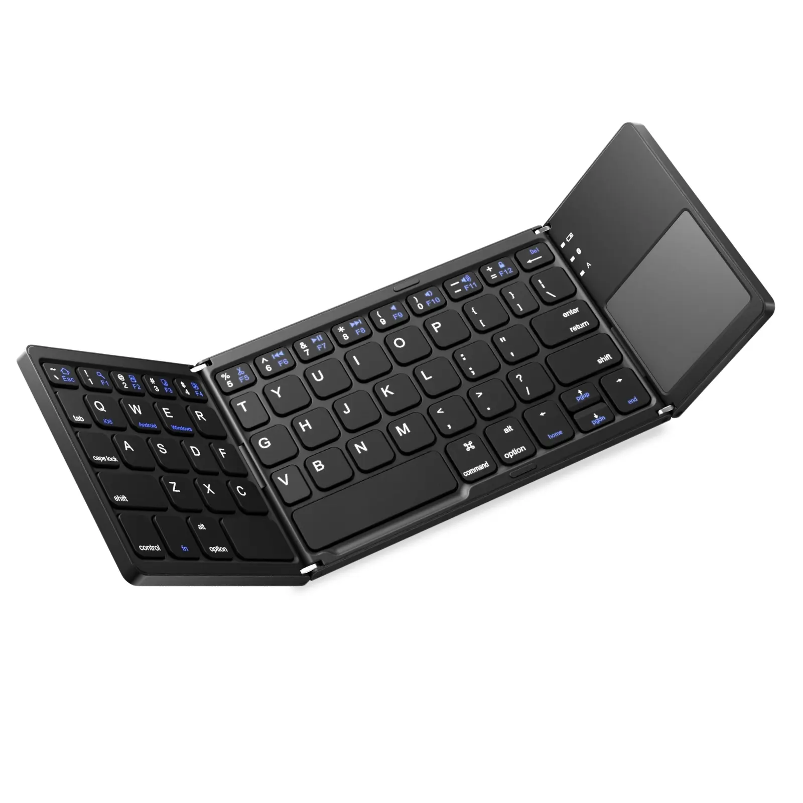 Foldable Keyboard with Touchpad, Wireless Keyboard For iPad, Android/Samsung Tablet, iOS, Windows PC, Ultra Slim, Pocket Size Folding Bluetooth Keyboard