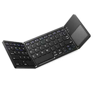Foldable Keyboard with Touchpad, Wireless Keyboard For iPad, Android/Samsung Tablet, iOS, Windows PC, Ultra Slim, Pocket Size Folding Bluetooth Keyboard