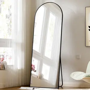 BEAUTYPEAK Arched Full Length Floor Mirror 59.1"x16" Full Body Standing Mirror