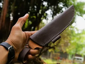 Leather Knife Sheath - Straight Knife Holster Blade Cover, Premium Leather Belt Knife Case for 3.7" Blade Knives - Compact Knife Sheath for Outdoor, Camping, and EDC