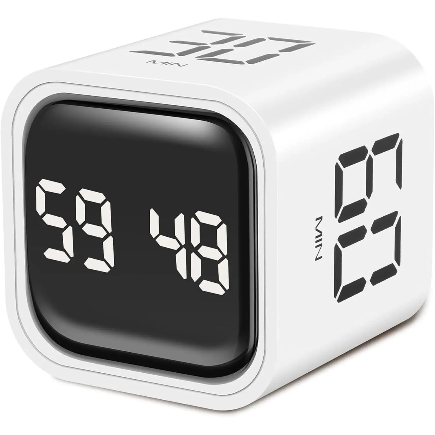 Digital Cube Pomodoro Timer, Multifunctional Electronic Timer, 1 Count 5/10/30/60min Countdown Timer, Vibration & Adjustable Sound Alarm Timer for Task Work Cooking ADHD Kids Studying, Kitchen Egg Timer, Kitchen Timers