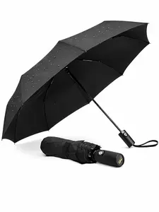 Compact Automatic Travel Umbrella, Wind-Resistant Folding Rain Umbrella for Everyday Carry