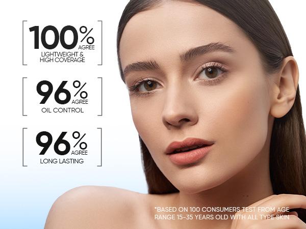 [New Shade Launch] SKINTIFIC Velvet Matte Cushion Foundation Blue Ultra Cover Powder Foundation, 12h Oil-Control, Lightweight, Long-Lasting, Waterproof Korean Cushion Makeup