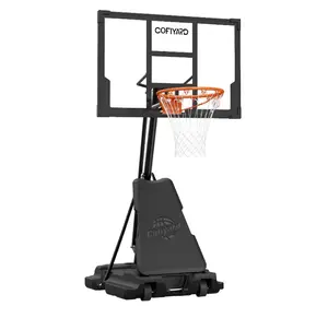 Basketball Hoop Outdoor with 54In Shatterproof Backboard, 5.25-10FT Height Portable Basketball Hoop with Sandbag, Adjustable Basketball Goal System