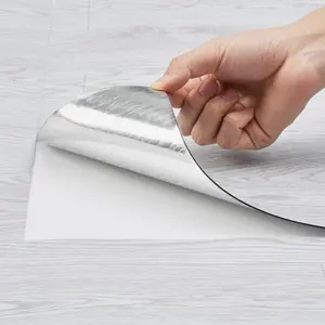 VEVOR Self Adhesive Vinyl Floor Tiles 390 x 23.6 inch,  , 1.5mm Thick Peel & Stick, Light Gray Wood Grain DIY Flooring for Kitchen, Dining Room, Bedrooms & Bathrooms, Easy for Home Decor