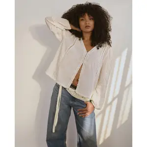 Abercrombie & Fitch Low Rise Ultra Loose Crochet-Style Belted Jean