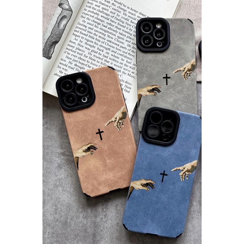 The Jesus Hand and Cross phone case is made of TPU and leather with a delicate touch that is skin friendly like velvet suitable for Apple 17 16 15 14 13 12 11 Pro Max Plus X XS Max