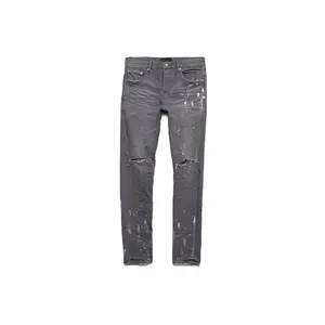 P001 Worn Grey Knee Slit