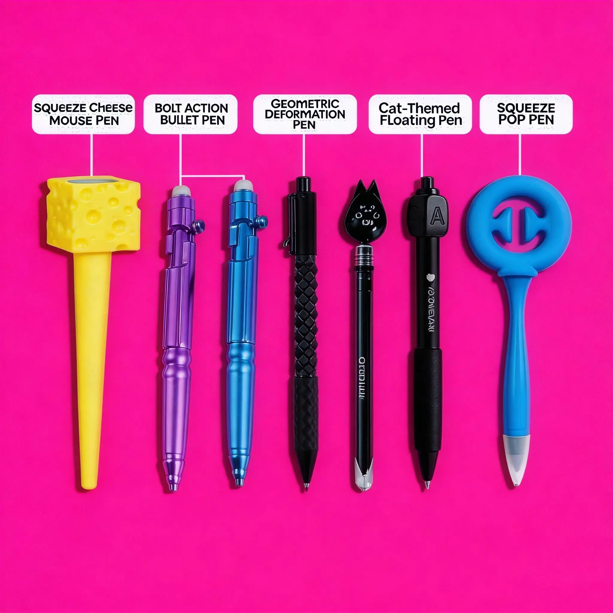 Rarler 23-in-1 Fidget Pen Set: 19 pens + 1  gradient decompression pen bag + pen clips, Fun Creative Gift for Home Office School Business.students, teachers, nurses and artists, magical pen, gift for kid, husband, friend, colleague, wife
