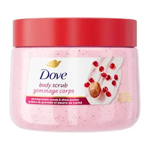 Dove Pomegranate & Shea Butter Body Scrub Exfoliates and Deeply Nourishes for Smooth, Radiant Skin 15 oz