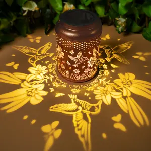 Outdoor Solar Hanging Light,1/2 packs Outdoor Waterproof Hummingbird Garden Decor Gifts for Women Mom Grandma, Waterproof Lantern Deco Festival,Hanging Metal Solar Decoration Outside for Yard, Patio, Backyard, Porch