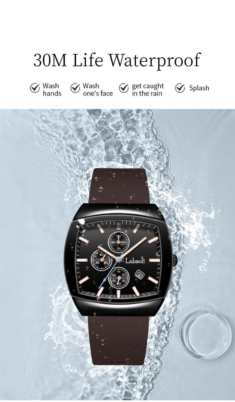 Fashionable watch unisex tonneau-shaped watch – a perfect combination of sport and style, featuring analog-digital dual display, multifunction design, waterproof and luminous features, and a date display.