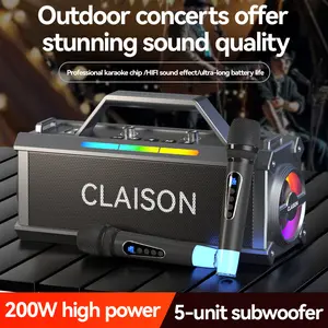 T90 200W Portable Loud Bluetooth Speakers with Subwoofer, Waterpr