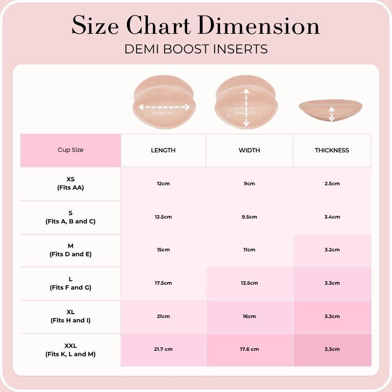 BOOMBA Demi Boost - Patented Sticky Inserts For demi-cup styled clothing - Outfit enhancer